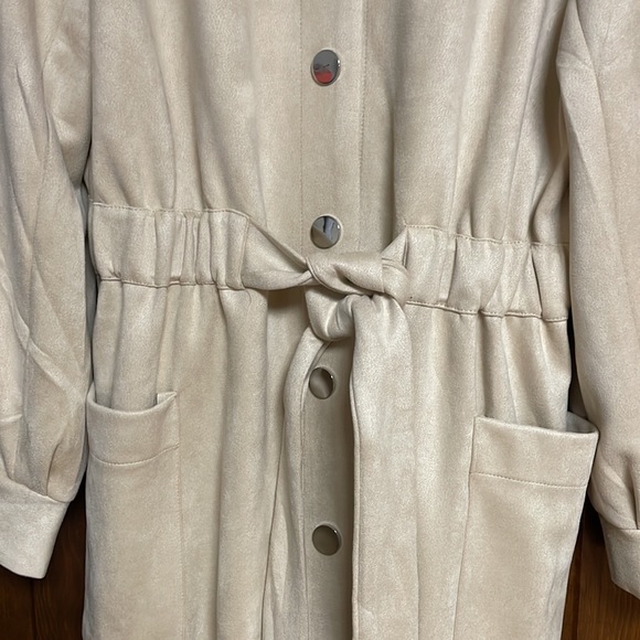 Alice Blue Collared Trench coat - Picture 3 of 4